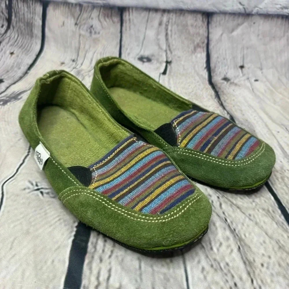 Sole Rebels Women’s Green Woven Slip On Shoes Women’s size 8